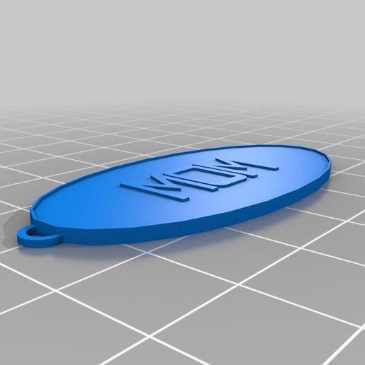 Oval Keychain MOM 3D model