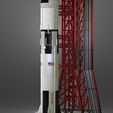 7.jpg Nasa Saturn V Rocket and Launch Pad Apollo 3D model, file STL OBJ for 3D Printer