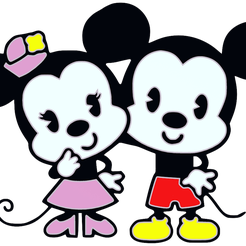 Badge_cute_mickey_et_minnie.png Cute Mickey and Minnie Badge