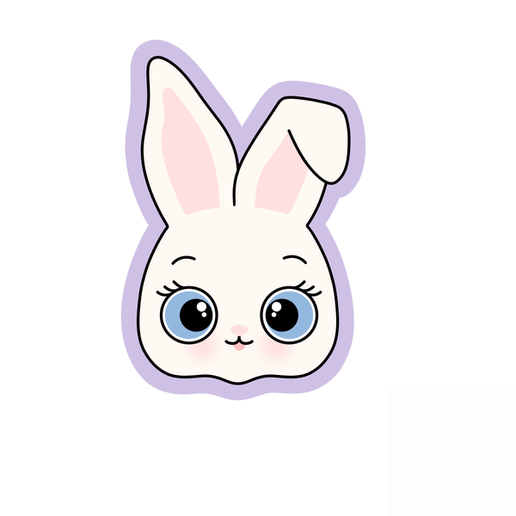 Cute Bunny Face Cookie Cutter STL – 2 Inch Kawaii Rabbit 3D Print File