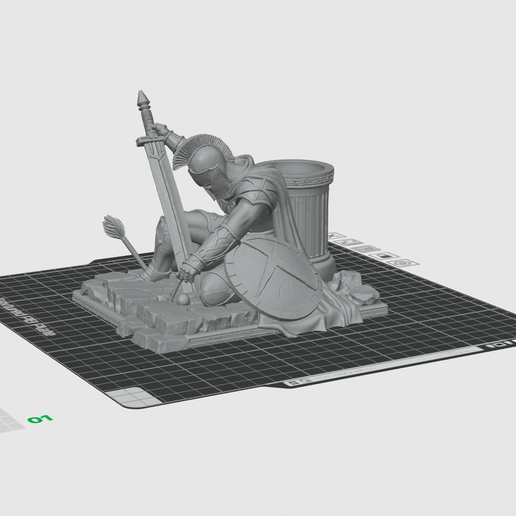 Spartan Warrior Pen Holder STL – Ancient Greek Soldier Desk Organizer 3D Print File, Gladiator Pencil Cup Statue, Warrior Sculpture Decor