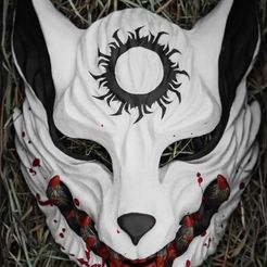 Screenshot-2023-03-14-005157.jpg Datei STL Wolf ONİ MASK Japanisch Traditionell Hannya Samurai Kitsune・Design für 3D-Drucker zum herunterladen