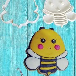 Abeja.jpeg Bee - cookie cutter with Stamp