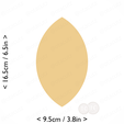 almond~6.5in-cm-inch-cookie.png Almond Cookie Cutter 6.5in / 16.5cm