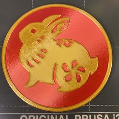 IMG_0539.jpg STL-Datei Chinesisches Neujahrskaninchen Untersetzer kostenlos・Modell zum 3D-Drucken zum herunterladen