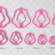 Capture.png Clay Cutter STL File - Wiggle Petal 2  - Earring Digital File Download- 10 sizes and 2 Earring Cutter Versions, cookie cutter, Geometric