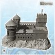 8.jpg Large damaged castle with double towers and keep with flag (18) - Medieval Gothic Feudal Old Archaic Saga 28mm 15mm