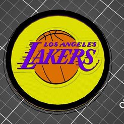lakers-coaster.jpg 3MF file simple lakers coaster・3D printing idea to download