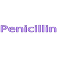 word penicillin.stl penicillin allergy keychain,penicillin allergy, indicator, warning, sticker, label