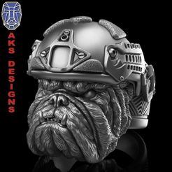ASB_v1_ring_a1.jpg Fichier 3D armée soldat bulldog v1 Bague bijoux・Objet pour imprimante 3D à télécharger, AKS-Designs