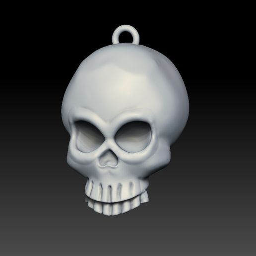 01.jpg 骷髅吊坠 3D 打印模型