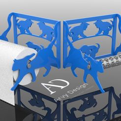 Support-essuie-tout-avec-et-sans-rouleau-Bleu.jpg Fichier STL Paper towel holder - Support papier essuie tout・Objet imprimable en 3D à télécharger