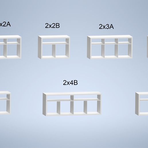 Modularer 3D-gedruckter Regal im Maßstab 1:6 - inspiriert vom IKEA Kallax - Puppenhaus Möbel / Diorama Regal / Barbie Möbel