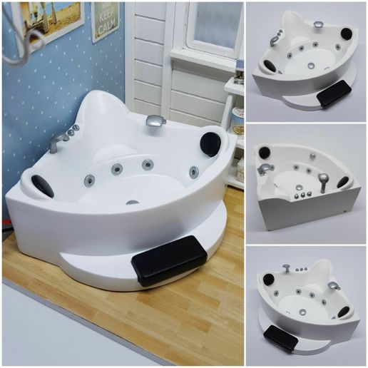 Ensemble Salle De Bain Miniature Pour Maison De Poupée – Accessoires Meubles 1:12 – Baignoire Et WC Réalistes – Kit Déco Modèle – NOLITOY