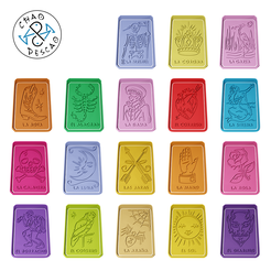 MX_Lottery_setALL.png Lotería Mexicana SET COMPLETO - Cortador de Galletas - Fondant - Arcilla Polimérica