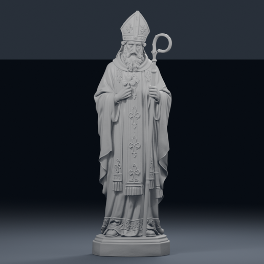 Saint Patrick — à la crosse et au trèfle — 4 STL résine 10 et 20 cm