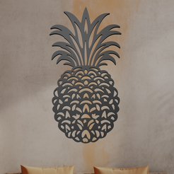 Pineapple-2.png Archivo STL Pineapple Wall Art・Objeto para impresora 3D para descargar