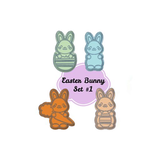 easter-bunny-set-1.jpg 3D file Easter Bunny Cookie Cutter set STL FILES・3D print object to download, Prints4fun