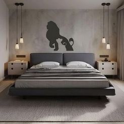 preview-IbwVJULAK-transformed.jpeg STL file Lion King Wall Art・Template to download and 3D print
