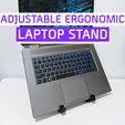 Cults Laptop Stand2.png Adjustable Ergonomic Laptop Stand - Portable, Foldable, Easy to Print!