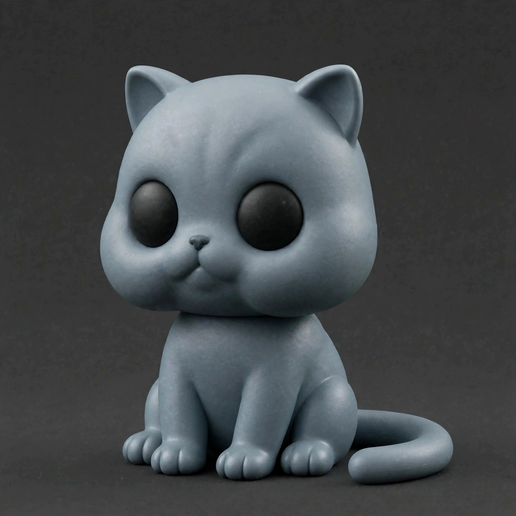 3Cute Chibi  British Shorthair Cat Figurine / Gato Británico Tierno