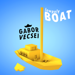 boat_edited.png Free STL file Lowpoly BOAT・3D printing template to download