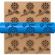 8956885.jpg CLAY ROLLER FLOWER SHAPES STL / POTTERY ROLLER/CLAY ROLLING PIN/FLOWER CUTTER