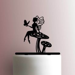 JB_Fairy-on-Mushroom-225-A178-Cake-Topper.jpg Fichier STL FÉE SUR CHAMPIGNON FÉE SUR CHAMPIGNON TOPPER・Design pour imprimante 3D à télécharger