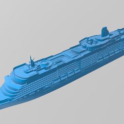 qvw1.jpg Download STL file MS Queen Victoria, Cunard cruise ship - waterline version • 3D printable template, LinersWorld
