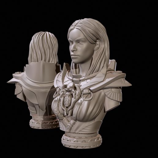 Desktop_001.jpg Busto Guerrero de Fantasía 2 High Poly para impresión 3D