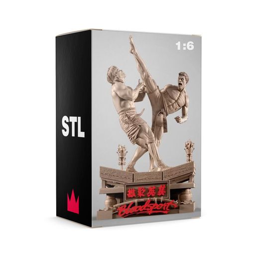 STL Premium - Frank Dux vs Chong Li Diorama - Bloodsport Movie 3D model
