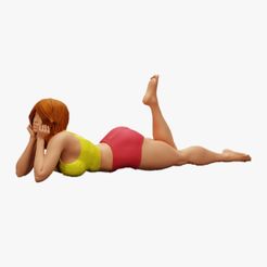 115.jpg 3D file Happy Woman Lying on Floor 3D Print Model・3D printer model to download, 3DGeshaft