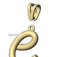 volume1.jpg E Buchstabe Initiale 3d Kleinbuchstaben Draht Anhänger Charme Bügel 3D-Druck Modell