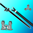 Elucidator-1.png Elucidator SAO Sword | Kirito | Sword Art Online | Matching Scabbard, Display Plinth Available | By Collins Creations 3D