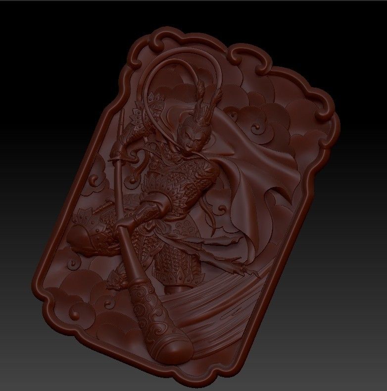 MonkeyKingZ5.jpg Free STL file MONKEY KING 3D MODEL OF BAS-RELIEF FOR CNC・Template to download and 3D print, stlfilesfree