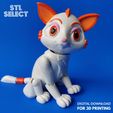 Cat-STL-File-For-3D-Printing6.jpg Cute Cat 3D Print STL File - Animal Articulated Flexi Model With Print In Place