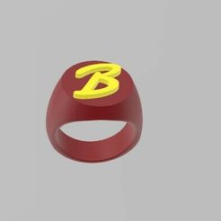 Bague-B.jpg STL file Ring letter B・Template to download and 3D print