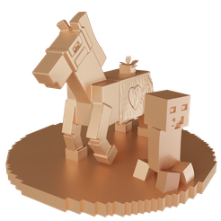 4.png Free STL file Minecraft Horse Love Valentine's Day・3D print design to download