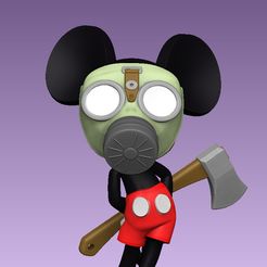 5.jpg STL file Gas Mask Mickey Mouse・Template to download and 3D print