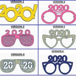 2020glasses.jpg Archivo STL artículos del año nuevo 2020.・Plan de impresora 3D para descargar, GalacticCreator