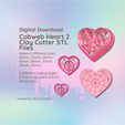 Cover-7.png Clay Cutter STL File - Cobweb Heart 2 - Halloween Whimsigoth Earring Digital File Download- 8 sizes and 2 Cutter Versions, cookie cutter
