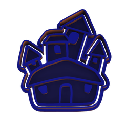 castillo-v2.png Archivo STL CORTADOR PARA GALLETAS O FONDANT HALLOWEEN CASA CASITA・Modelo de impresión 3D para descargar