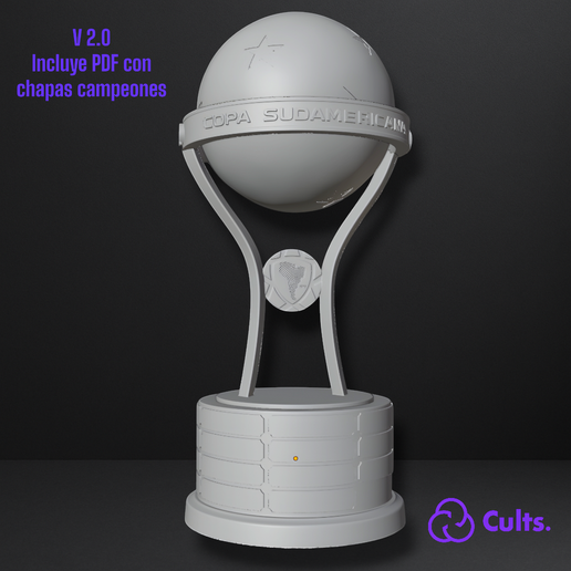 🏆 South American Champion Trophy V.2.0 - High Detail + PDF with All Champion Plates (2002-2025)