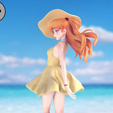 Asuka_Summer_Close_4.png Asuka and Rei Summer Dress - Evangelion Anime Figurine STL for 3D Printing