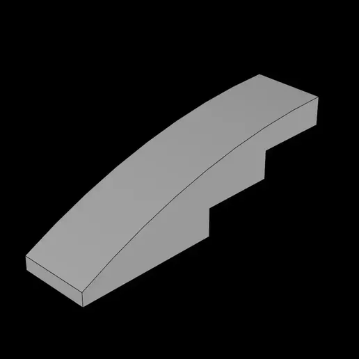 Lego Compatible (61678.dat) Slope Brick Curved 4 x 1 | 3D Printable STL
