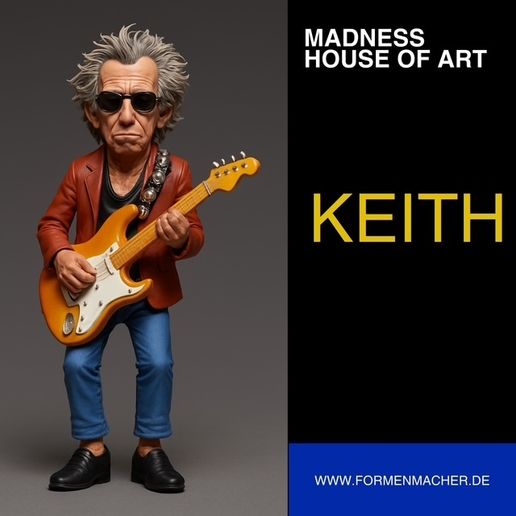 👾 Keith Richards・ STL File for 3D printing・Cults