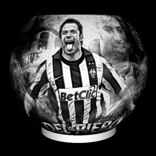 🏈 SPHERE NIGHT LIGHT ALEX DEL PIERO LITHOPHANE・ 3D File for 3D printing ...