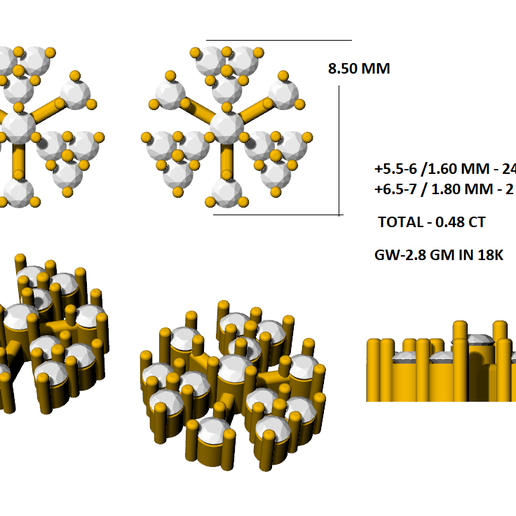 Diamond Earrings 3D model