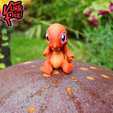 05.png Pokemon Charmander MultiColor Flexi Print-In-Place + figurine et porte-clés