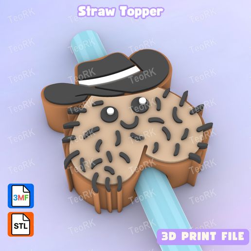 🤠 Straw Topper Cowboy balls - Fits Standard & Stanley Straws - STL 3MF ...
